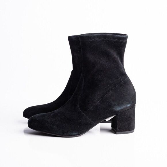 Stuart Weitzman Siggy 60 Black Suede Leather Stretch Sock Boots 36.5 US 6 New - Picture 5 of 10